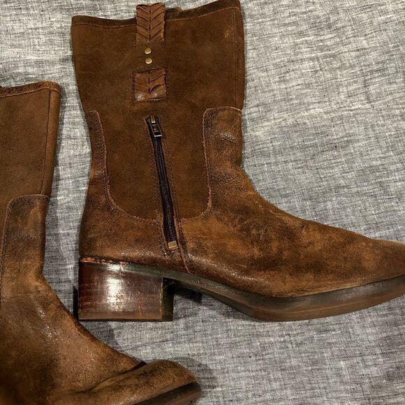 UGG Jaspan Mid-Calf Chocolate Brown riding Leather Boot Size 8.5 excelle… - Picture 4 of 14